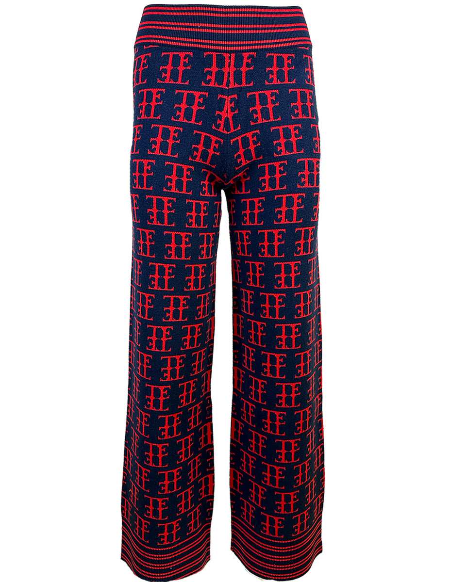 TE LOGO JACQUARD KNIT PANT (NEW FIT), NAVY/RED – Team Event Shop